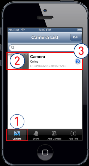 5.1.3 Ange information om kameran Namnge kameran (detta namn används endast lokalt i appen). Särskilt användbart om du har flera kameror.