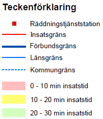 insatstid på högst 10 minuter från Borås respektive Ulricehamns brandstation för verksamheter i verksamhetsklass 1 och 3 upp till 23 respektive 22 meter från mark (cirka 7-8 våningsplan).