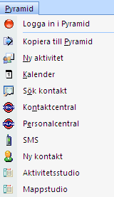 CRM-handbok - Begrepp, inställningar och egenskaper I dialogen kan automatisk inloggning till Pyramid vid start av Outlook aktiveras/avaktiveras.