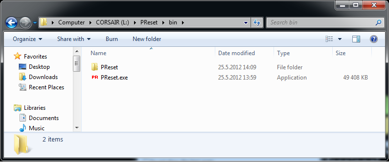 Programpaketets filer finns där jag valde att de skulle sparas. Mappen som innehåller paketets filer är den så kallade sandlådan (Figur 16). Inne i bin-mappen ligger den exekverbara filen (Figur 17).