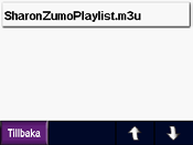 Använda en spellista Den här funktionen innefattar filhantering på zūmo (se sidorna 35 37). 1. Skapa en spellista med MP3-filer på datorn med ett ljudprogram som Winamp. 2.