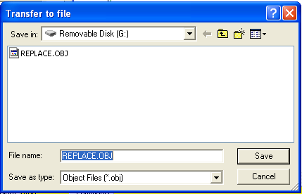 Ändringarna skickas till minneskortet, via CX-Programmer (Transfer -> To File) 3. Filen ska heta REPLACE.