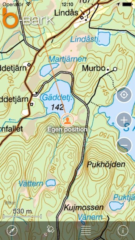 Obs: I exemplet med skärmbilder så visas pejlen i ägarläget. I tittar och värdläget varierar vyn. 2 6 3 5 4 1 1. Tryck på meny knappen 2. Tryck på plus knappen 3.