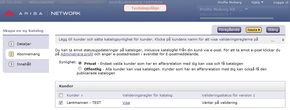 Uppladdning & publicering av katalog 8 Välj