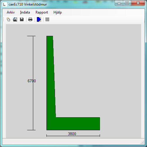 caeec710 Vinkelstödmur Sidan 4(13) 3 Instruktioner När programmet startas ser det som i Figur 3-1. Du kan antingen öppna en befintlig fil eller skapa en ny.