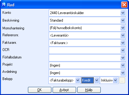 REDOVISNING Periodiserade verifikatsmallar kräver att du definierar ett eget verifikat för varje periodisering.