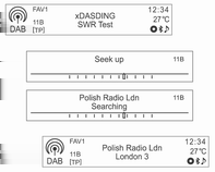 74 Radio Visa information för de radio- eller DAB-stationer som spelas.