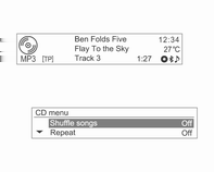 Ljudspelare 91 Visa information om spelat spår För MP3-spår (WMA) kan mer information visas genom att vrida MENU-TUNE-kontrollratten från spårinformationsdisplayen.