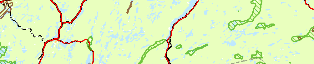 nr 28 (sydligt boreala kuperade områden) medan omgivande högre liggande terräng finns inom region nr 3 (Norrlands vågiga bergkullterräng med mellanboreala skogsområden).