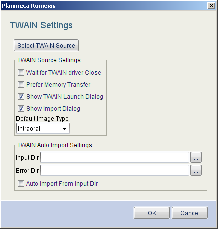 BILDHANTERINGSMODUL 1.4.5 TWAIN TWAIN är ett gränssnitt som fungerar med flera plattformar för att hämta in bilder som tagits med skannrar, digitalkameror eller bildfångare.