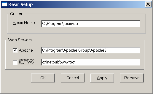 8.5.1 Installera Resin i Apache Innan vi installerar Resin i Apache så måste vi eventuellt ändra port som Resin svarar på så att inte eventuell konflikt mellan portar uppstår. 33 1.
