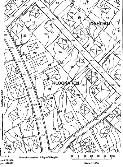 4.1.3 Fallstudie 2: Falun kvarteret Klockaren I det andra fallet upphävdes alla fastställda fastighetsplanerna för kvarteret Klockaren i Falun år 2010 (se figur 8).