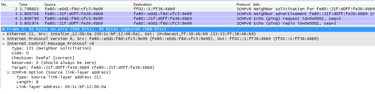 Figur 2: Wireshark adress översättning 2.1.