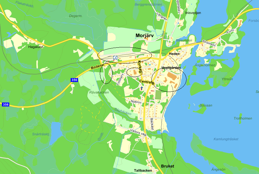 4.2.2 MORJÄRV Översiktskarta, källa: Eniro Kort beskrivning av Morjärv Morjärv är en tätort ca 35 km norr om Kalix centralort och har ca 215 innevånare (Geosecma.