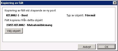 Primus Generell vägledning 22 Klicka på en av raderna så att den svarta pilen till vänster pekar på det objekt du vill registrera en egen post för.