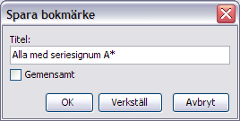 7.4 Ta bort bokmärke Ett egendefinierat bokmärke kan man ta bort genom att högerklicka på det och välja Ta bort bokmärke.