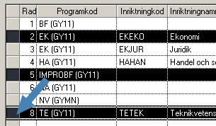 Studieväg Gå till huvudflik Organisation, välj detaljflik Studieväg. Markera de studievägar som önskas användas nästkommande läsår och kopiera.