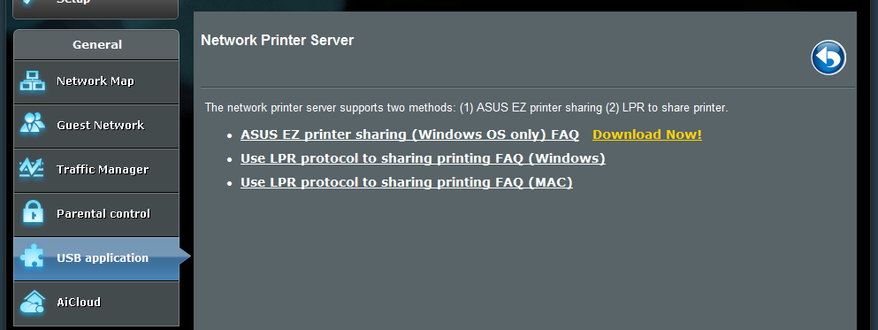 OBS! Skrivarserverfunktionen stöds på Windows XP, Windows Vista och Windows 7. To set up the EZ Printer sharing mode (Ställa in delningsläge för EZ-skrivare): 1.