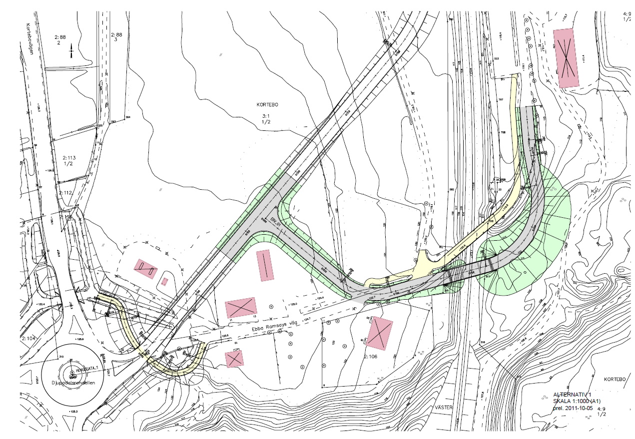 Tillfarten till Strandängen sker idag från Kortebovägen och Djupadalsrondellen via en betongbro över järnvägen.