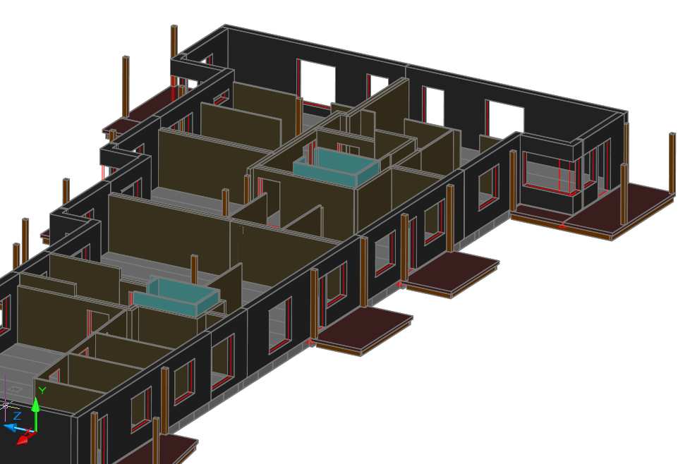 på kvarteret Limnologen har en virtuell BIM- modell (Building Information Model) byggts upp.