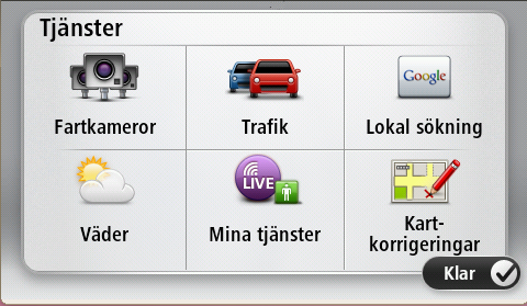 LIVE-tjänster Länder där LIVE-tjänster är tillgängliga Om ditt land har täckning för LIVE-tjänster har du tillgång till tjänster som HD Traffic, Fartkameror, Väder och Lokal sökning.