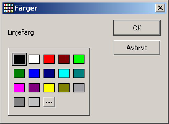 A3.12 Symbolernas linjefärg Du kan ändra linjefärgen för symboler. Detta är mest användbart tillsammans med svartvita symboler, som ibland används för att underlätta för personer med synnedsättning.