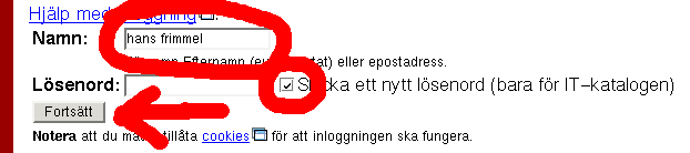 Steg 2a: Skapa ett wiki-lösenord Innan man får börja redigera, frågar wiki efter ett namn och ett lösenord.