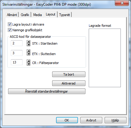 Intermec Transportprinter Beskrivning av gränssnitt Konfigurering av CodeSoft Lägg till printermodell i CodeSoft enligt nedan: 1. Under meny Arkiv välj Välj skrivare 2.