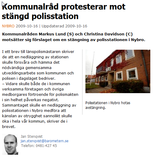 bostadsområdena. Trygghet skapas också av förtroende.