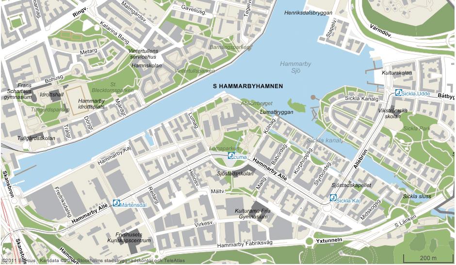 Skolor i området Hamnskolan F-6, 144 elever Kulturskolan elever Lilla Kulturama 4-5, 150 elever Vittra Sjöstaden 350 elever Vittra Luma Park F-3, 63 elever Tullgårdsskolan