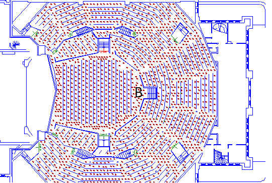 8.3.3.2 Salongen Förflyttningstiden för gästerna i salongen är 6 minuter då utrymningsväg B är blockerad. För vidare information om simulering av förflyttningstid se bilaga F.2 Garderoben. Figur 36.