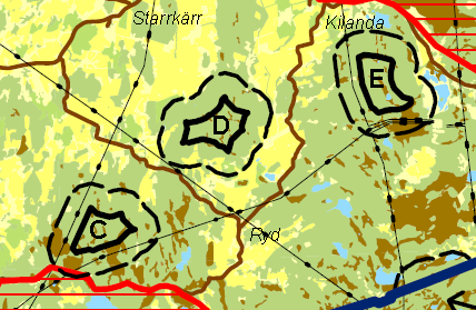 Figur 4: Markerade områden i vindbruksplanen 5.