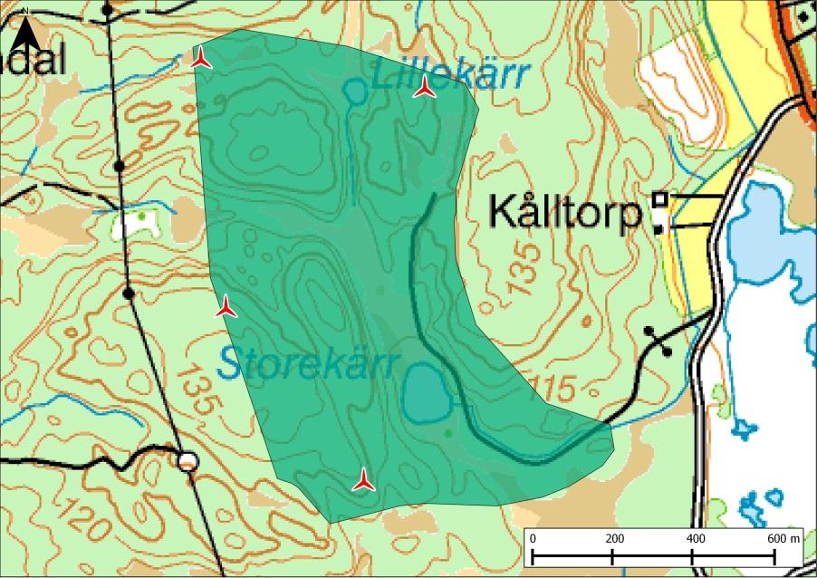 Område C Sannum: Skogen består av gles tallskog med löv- och graninslag. Det är produktionsskog i olika faser. På höjderna är det ofta hällmarkstallskog.