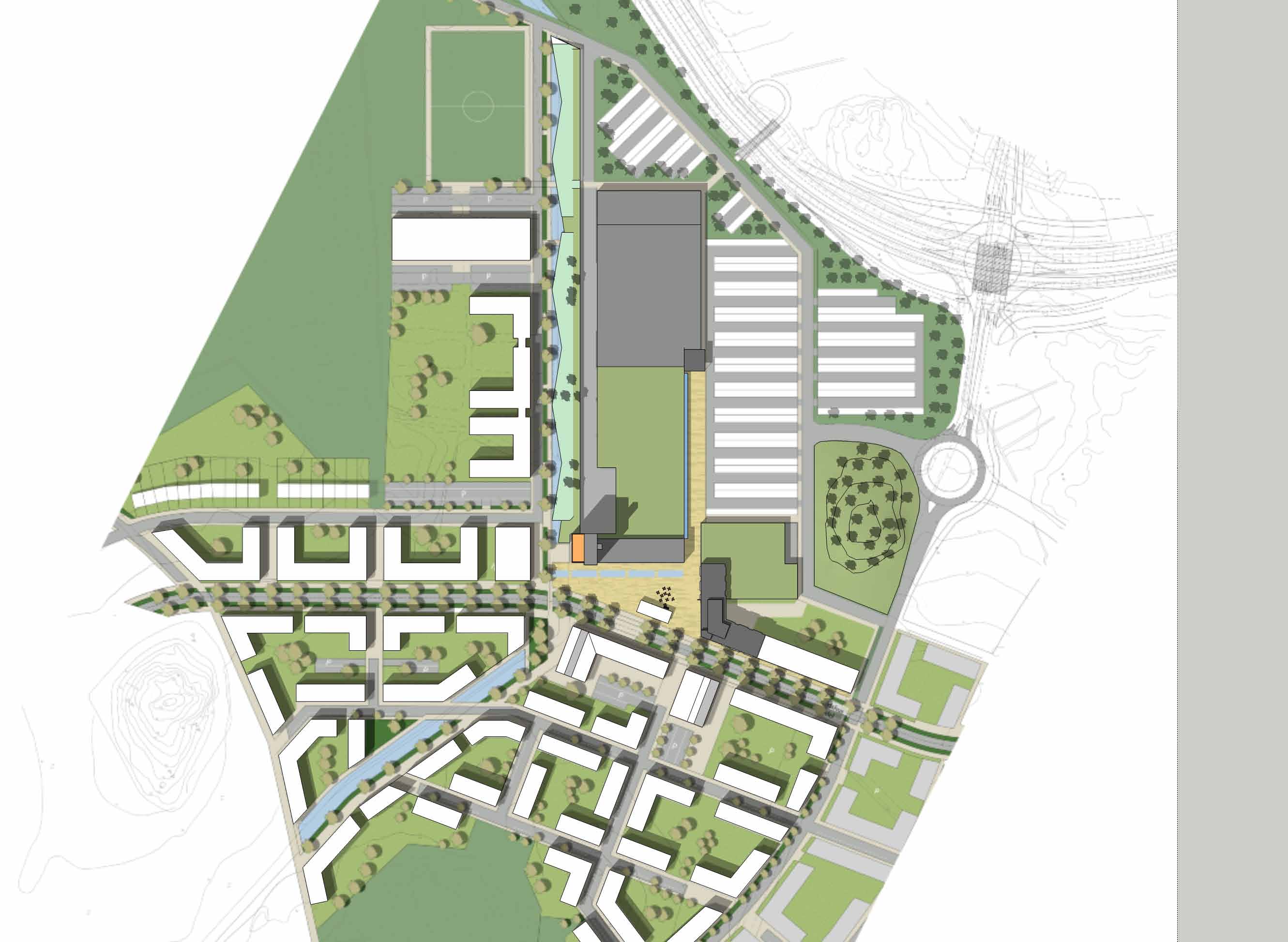 st ANGÖRINGSGATA PARKERING 260 st INFART Vårt förslag till utformning av Djurgården Centrum tar utgångspunkt från tidigare ställningstaganden, som bl.a. hållbart samhällsbyggande och hög arkitekturnivå.
