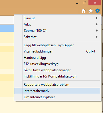 Instruktioner för websolen i Internet Explorer 11 1 Säkerhetsinställningar i websolen 1.1 Varför behövs detta?