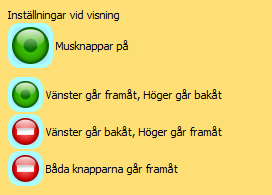 Tangentbord Här gör du inställningar för vilka tangenter på tangentbordet som ska kunna användas för att bläddra i bildspelet. Som standard är alla tangentbordsalternativen valda.