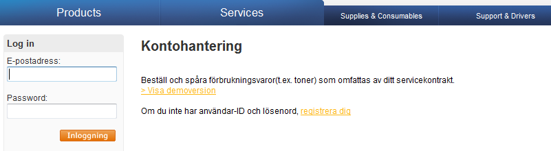 Kontohantering Konfigurera ett personligt konto: Logga in till www.xerox.
