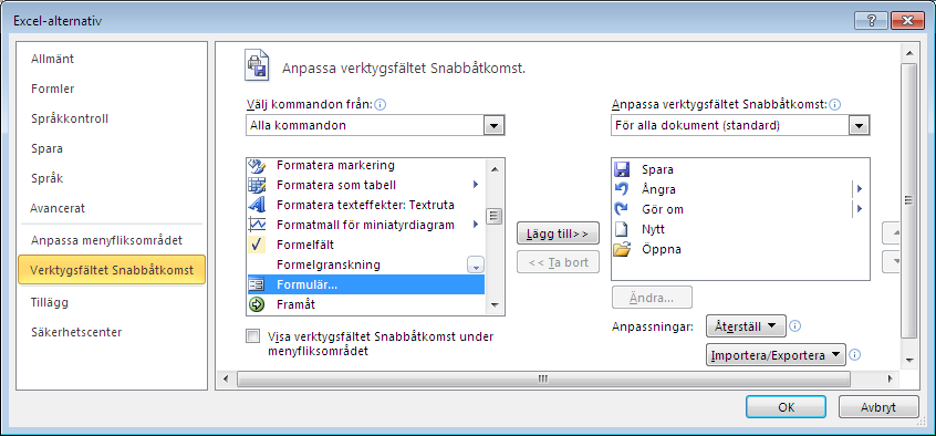 Om du håller på med en redigering, men du vill ångra den innan du valt att gå till nästa post, så kan du använda knappen Återställ (Restore).