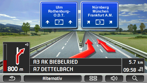 Volym Volymen för köranvisningarna i kan även ställas in under pågående navigation. Enheten är monterad i bilen: Du kan reglera radions volym när en navigationsanvisning just pågår. Klicka ev.