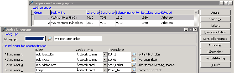 Visa antalet på lönespecifikationen Se till att ackumulatorn visas på lönespecifikationen.