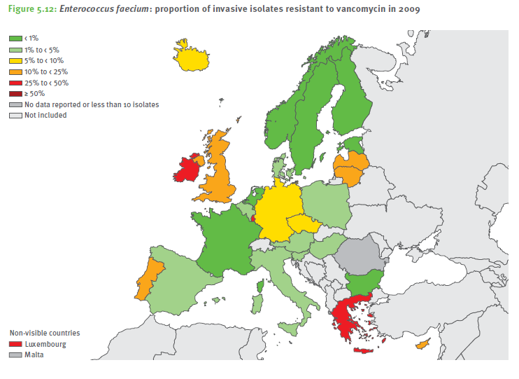 Vancomycinresistenta Enterokocker (VRE) Källa: Annual report of