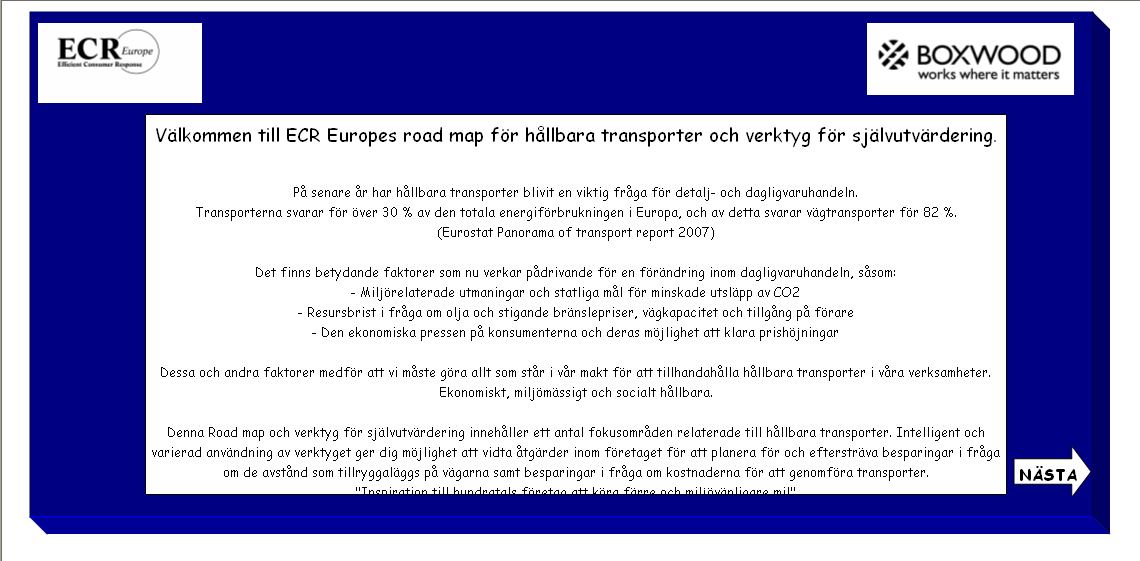 Hållbara transporter Roadmap &