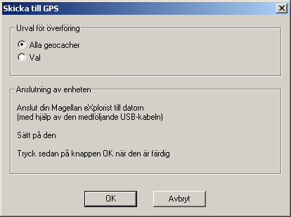 Magellan Geocache Manager 76 Ladda upp till Magellan explorist 1. Stäng av explorist och anslut den till datorns USB-port. 2. Sätt på explorist.