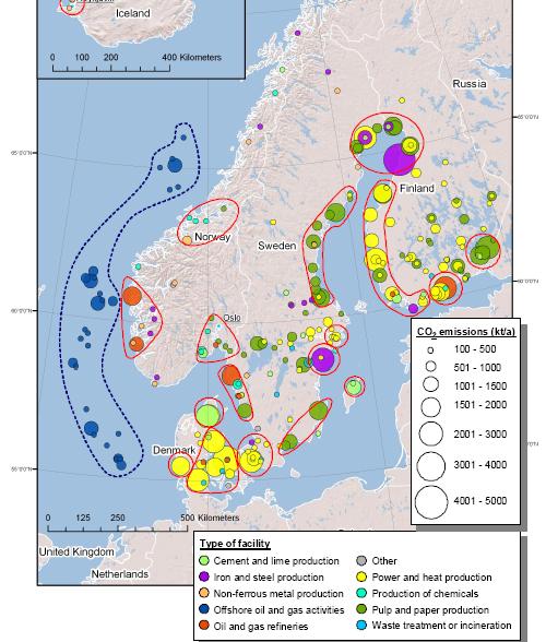 Utsläpp i Östersjöregionen Östersjöprojektet: fokus östra Sverige med grannländer, kompletterar Skagerrakprojektet Källa: Per-Arne Nilsson Stor andel industriella utsläpp Stor andel biogen koldioxid