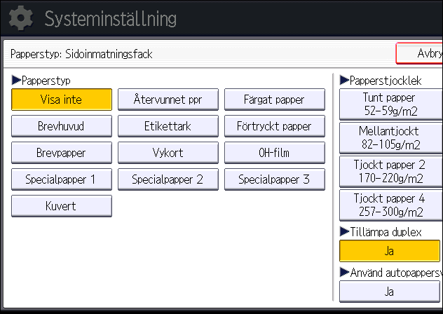 9. Fylla på papper och toner 8. Tryck på [OK]. 9. Stäng skärmen för Initialinställningar När du använder standardkontrollpanelen Tryck på tangenten [Användarverktyg/Räknare].