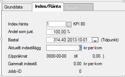 Indexberäkning direkt från kontraktsdebiteringen Från kontraktsdebiteringen finns också ett val att indexuppräkna endast denna debitering. Denna funktion finns under Övriga funktioner.