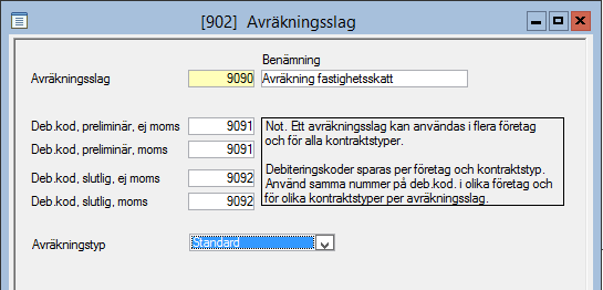 Avräkningar Avräkningar används för att med automatik fördela ett totalbelopp för en byggnad till ett eller flera kontrakt kopplade till denna byggnad, enligt på kontraktet givna andelar.