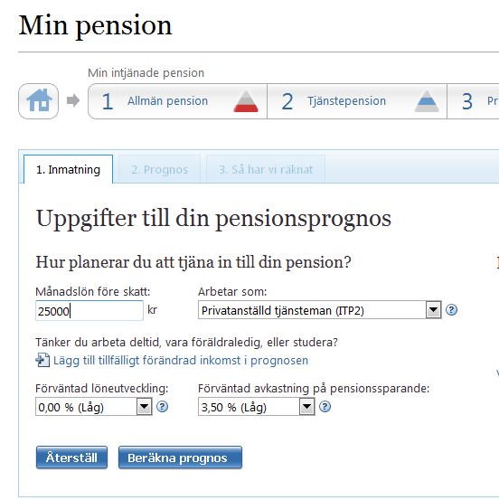 Användarhandbok Börja med att kontrollera att uppgifterna om din lön och pensionsplan stämmer. Korrigera uppgifterna om det behövs. Ange vilken löneutveckling du förväntar dig.