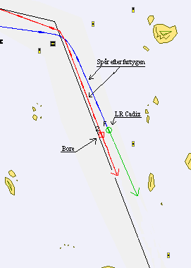 11 Kl. 10:17 meddelar LR Cadiz VTS-centralen att de har 20 minuter till Ykskari. VTScentralen kvitterar meddelandet och säger att de får möte med M/S Riona.