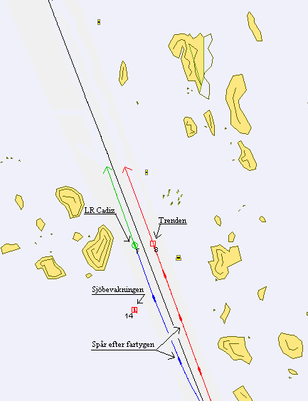 22 Figur 21. Omkörning och det stilla liggande fartyget (taget från simulatorn) Tabell 9. Med klockslag och händelser Klockslag Kl. 15:10 Kl. 15:12 Kl. 15:17 Kl.